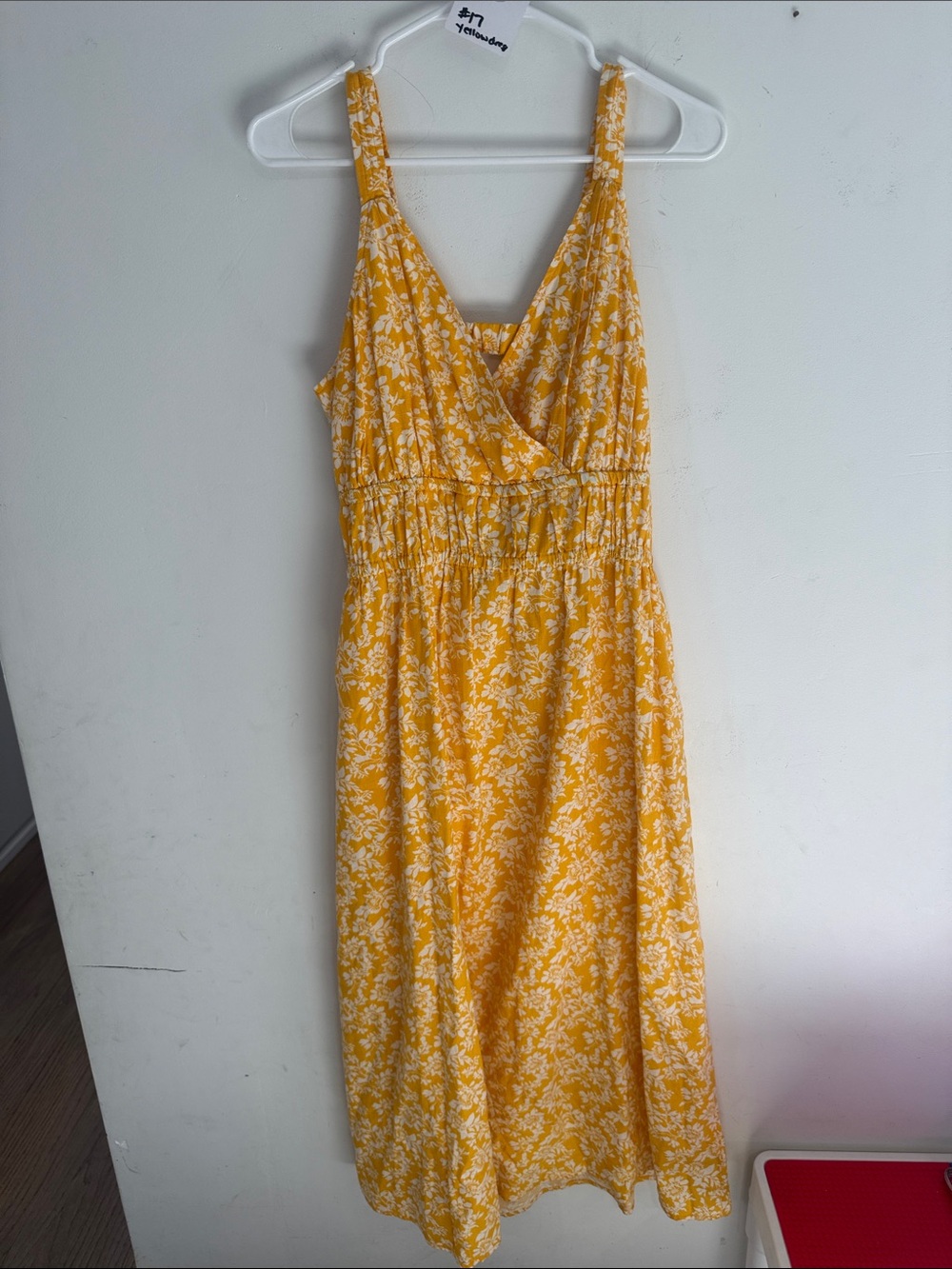 Universal Thread Yellow Floral Wrap-Style Maxi Dress